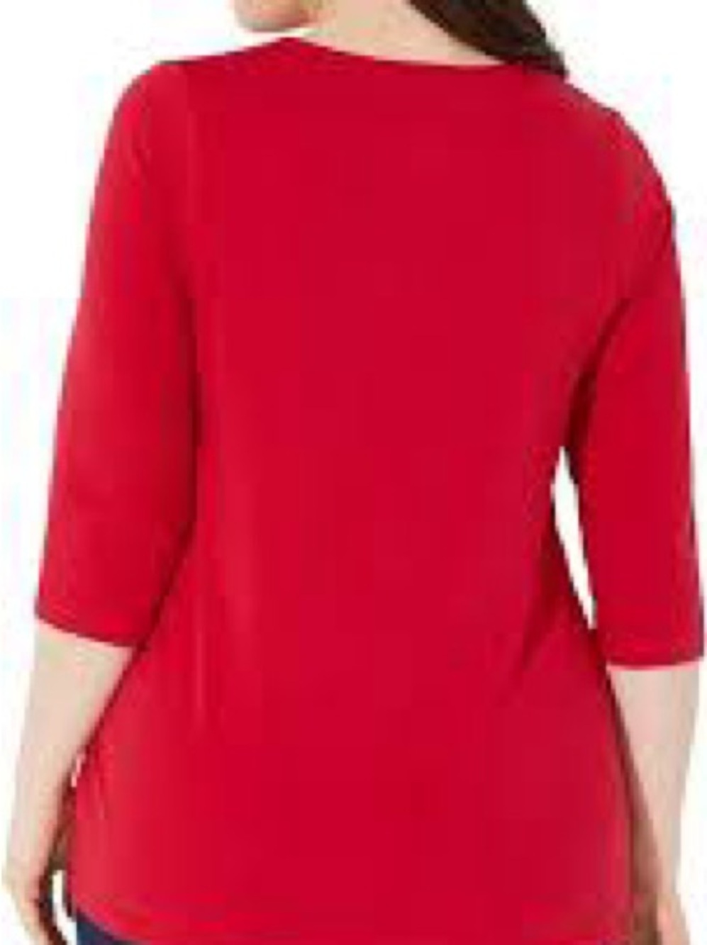 J. Jill Red Scoop Neck Long Sleeve Top - Picture 4 of 9